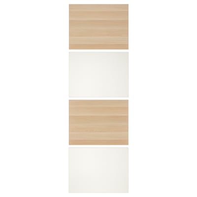 MEHAMN 4面板推拉门,白色染色橡木效应/白色,75 x236厘米