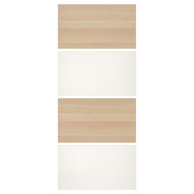 MEHAMN 4面板推拉门,白色染色橡木效应/白色,100 x236厘米