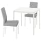 MELLTORP / KATTIL桌子和2把椅子,白色/ Knisa浅灰色,75厘米