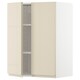 METOD壁柜与货架/ 2门,白色/ Voxtorp高光泽的浅米色,x80 60厘米