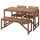 NAMMARO表+ 2椅子+凳子、户外、浅棕色染色,140厘米