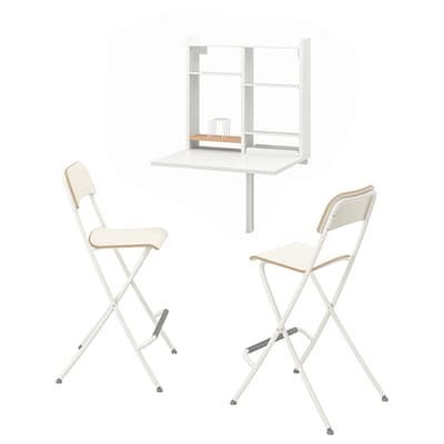 NORBERG /富兰克林桌子和2把椅子,白色/白色