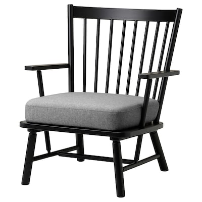 PERSBOL扶手椅,黑色/ Tibbleby米色/灰色