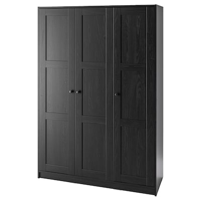 RAKKESTAD与3门衣柜,黑褐色,117 x176厘米