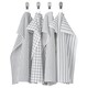 RINNIG茶巾,白色/深灰色/图案,x60 45厘米