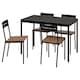 SANDSBERG / SANDSBERG桌子和4把椅子,黑色/黑色,110 x67厘米