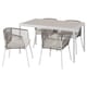 SEGERON餐桌和4把椅子扶手,室外白色/米色/ Froson / Duvholmen米色,147厘米