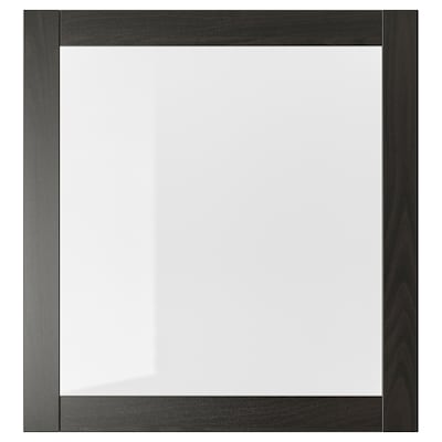 SINDVIK玻璃门,黑褐色/透明玻璃,x64 60厘米