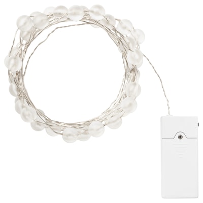 SNOYRA LED照明链与40个灯,室内/电池驱动的银色