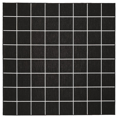 SVALLERUP地毯flatwoven /户外,黑色/白色,200 x200型cm