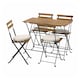 TARNO桌子+ 4把椅子,户外,黑色/浅棕色染色/ Froson / Duvholmen米色