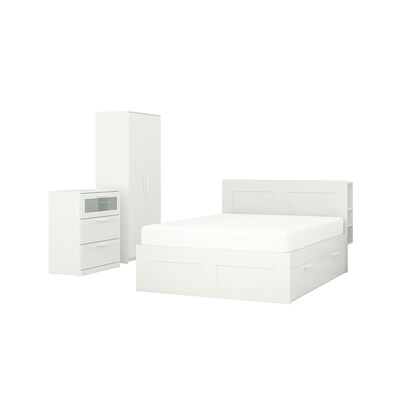 BRIMNES卧室家具,组3,白色,完整