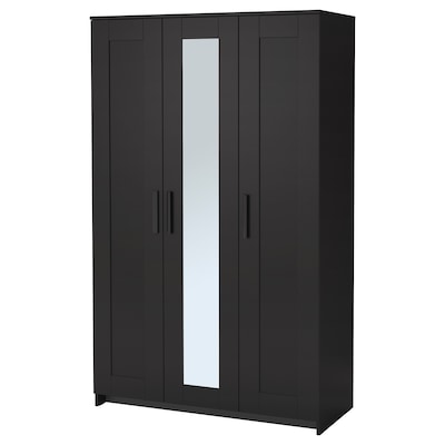 BRIMNES与3门衣柜,黑色,117 x190厘米