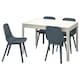 EKEDALEN / ODGER桌子和4把椅子,白色/蓝色,120/180厘米