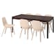 EKEDALEN / ODGER桌子和6把椅子,深棕色/白色米色,180/240厘米