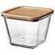亚博平台信誉怎么样宜家365 +食品容器盖子,平方玻璃/竹,1.2 l