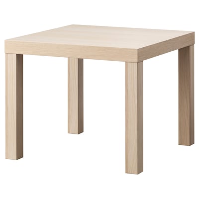 缺乏方桌上,白色染色橡木效果,x55 55厘米