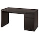 白垩土办公桌,黑褐色,140 x65厘米