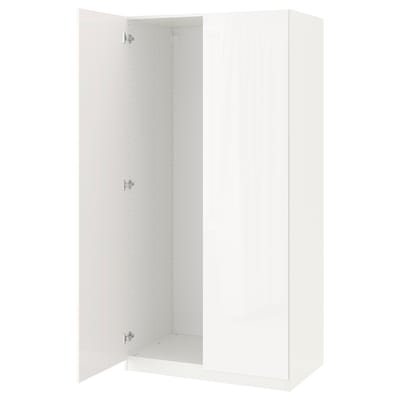 罗马帝国和2门衣柜,白色/ Fardal高光泽/白色,100 x37x201厘米
