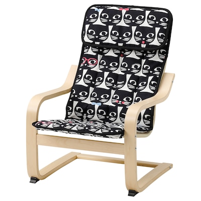 POANG儿童椅、桦木单板/ Gisslarp猫模式