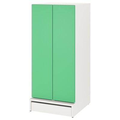 SMASTAD / UPPFORA衣柜,白绿/ 3架子,x63x136 60厘米