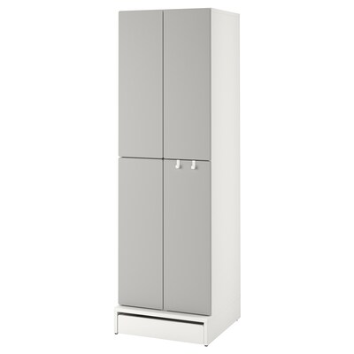 SMASTAD / UPPFORA衣柜,白色灰色/ 2衣服rails, x63x196 60厘米