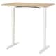 BEKANT办公桌坐/站、白染色橡木单板/白色,120 x80厘米