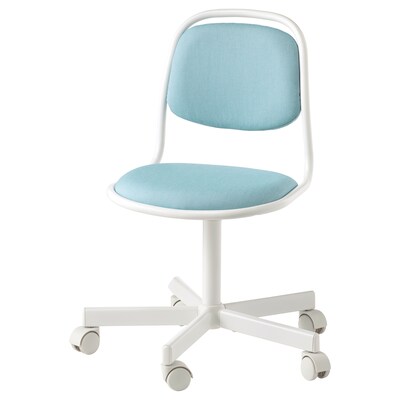 ORFJALL儿童桌子椅子,白色/ Vissle蓝色/绿色