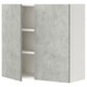 enet Bovenkast m 2 planken/deuren, wit/betonpatroon, 80x32x75 cm