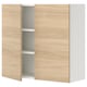enet Bovenkast m 2 planken/deuren, wit/eikenpatroon, 80x32x75 cm