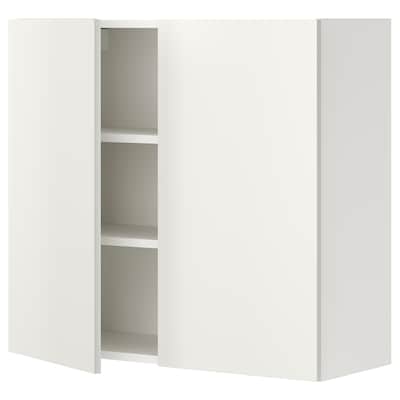 enet Bovenkast m 2 planken/deuren, wit, 80x32x75 cm