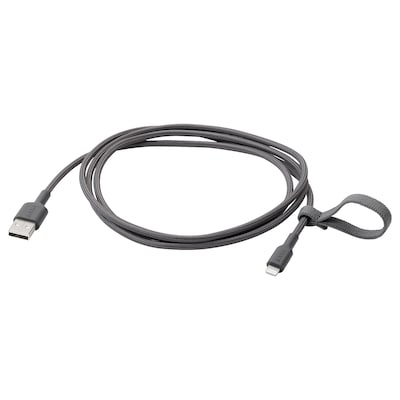 LILLHULT USB-A naar闪电,donkergrijs, 1.5 m