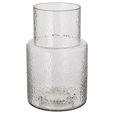 KONSTFULL花瓶,klart玻璃/ mønstret 26厘米