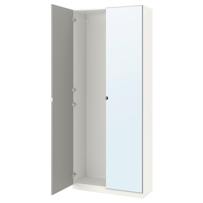 地中海罗马/ VIKEDAL衣柜2 dører hvit / speil 100 x38x236厘米