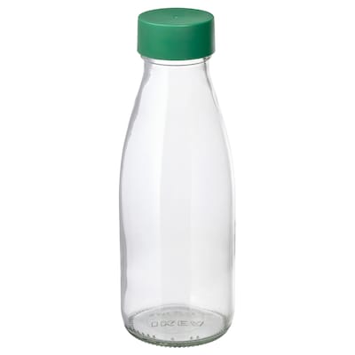 SPARTANSK Vannflaske klart玻璃/ grønn, 0.5 l
