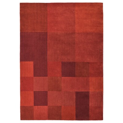 VESTERBORG Teppe kort lugg, handlaget rød, 170 x240厘米