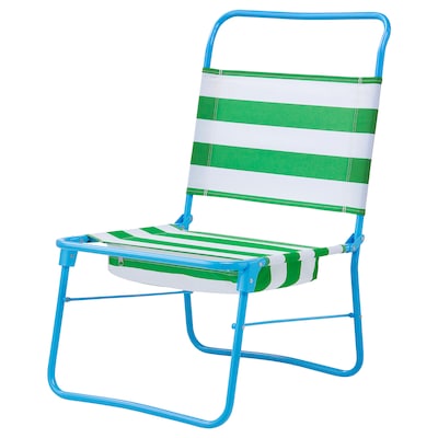 STRANDON Krzesło plażowe, biały zielony / niebieski