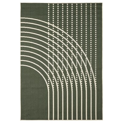 TOMMERBY Dywan tk płwewn / zewn ciemnozielony / kremowy 160 x230厘米