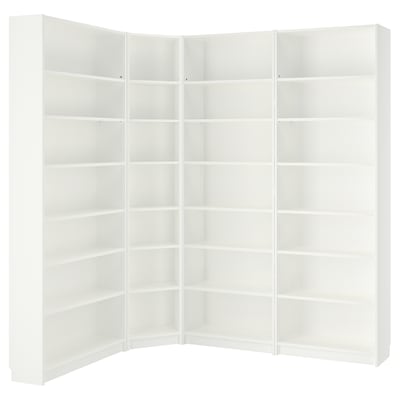 比利书柜,白色,215/135x28x237厘米