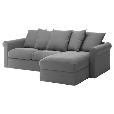 GRONLID 3三种座位沙发和躺椅,Ljungen中等灰色