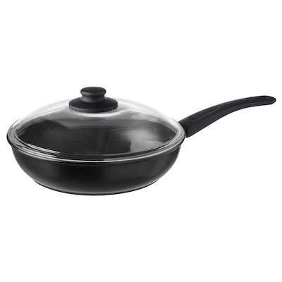 与盖子HEMLAGAD煎锅,黑色,26厘米