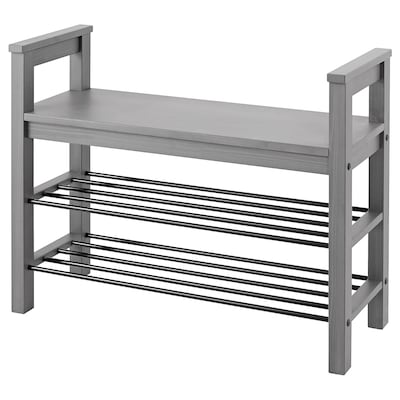 HEMNES板凳与鞋的存储,灰色的彩色,85 x32x65厘米