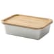 亚博平台信誉怎么样宜家365 +食品容器盖子,矩形不锈钢/竹子,1.0 l