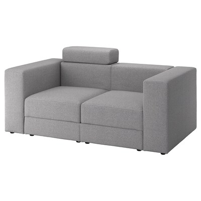 JATTEBO 2-seat模块化沙发,头枕/ Tonerud灰色