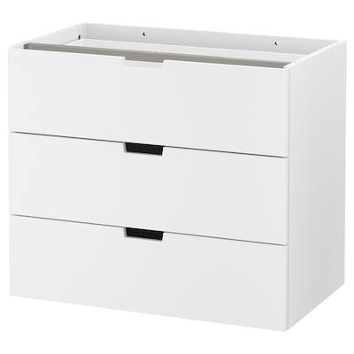 NORDLI模块化有3个抽屉的柜子,白色,80 x68厘米