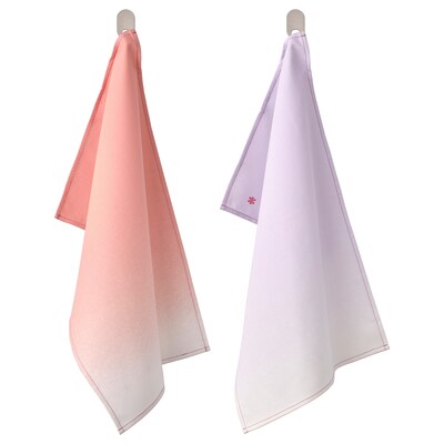 OMSESIDIG茶巾,粉红色/淡紫色,36 x58厘米