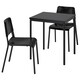 SANDSBERG /特奥多尔桌子和2把椅子,黑色/黑色,67 x67厘米