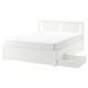 SONGESAND床框架2存储箱,白色/ Luroy 160 x200型cm