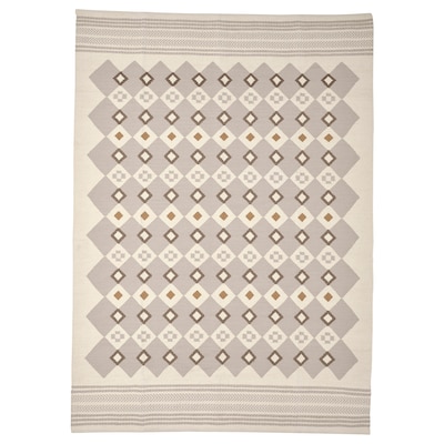 flatwoven VAGNAT地毯,白色灰色/手工,170 x240厘米