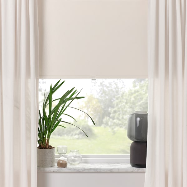 FONSTERBLAD阻挡遮光窗帘,米色,x155 60厘米